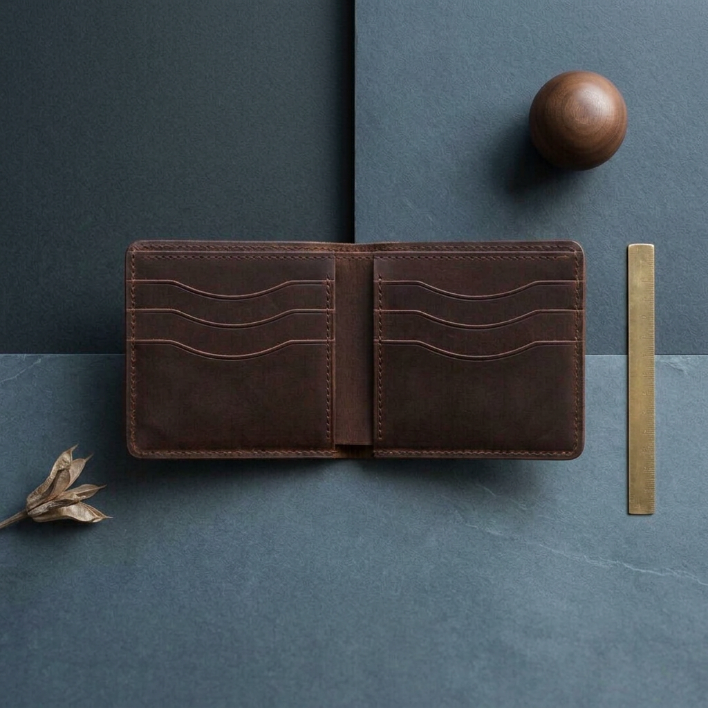 Slim Bifold Leather Wallet